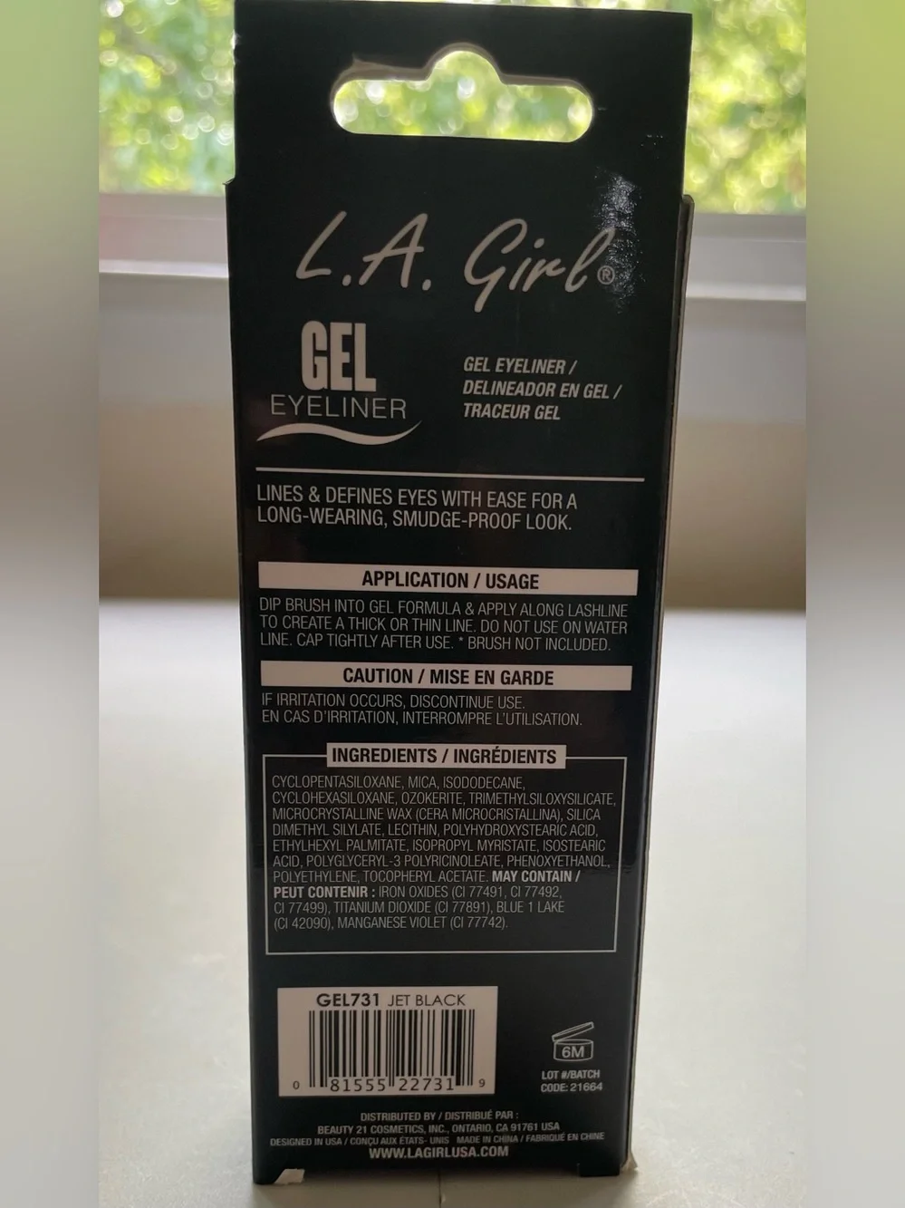 L.A. Girl Gel Eyeliner Jet Black Smudge-Proof Waterproof NEW